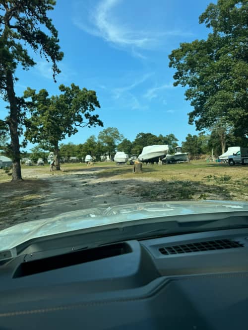 showing the spacious area of the fenced in storage facility on 4 acres